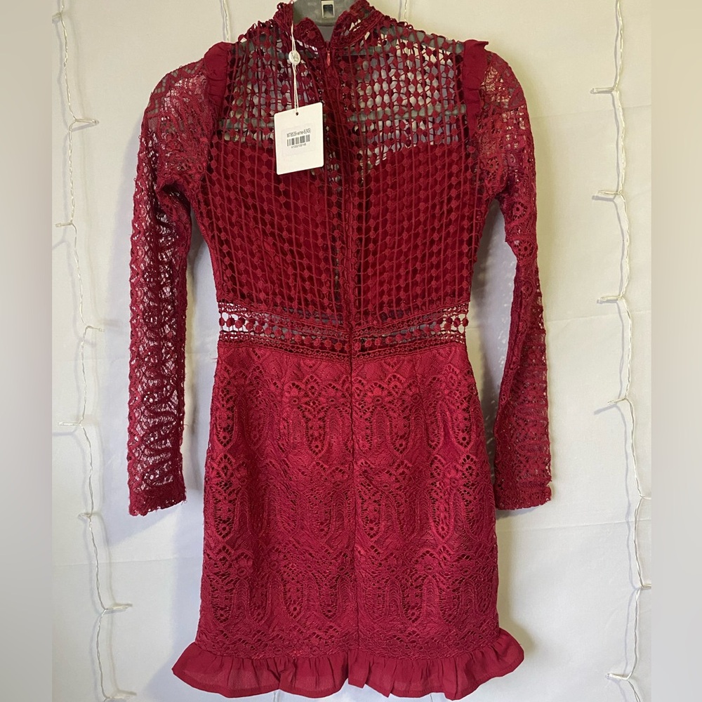 Elegant Red Lace Dress